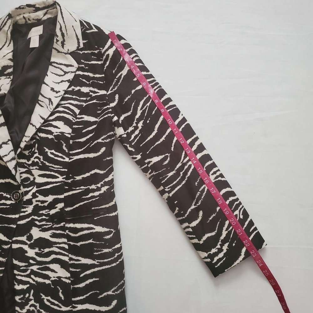 Chicos Women's Bi-Color Animal Zebra Print Suit Jacket Blazer Size 0/ XS‎ (4-6) - Picture 15 of 16